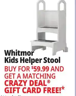 Ocean State Job Lot Whitmor Kid's Helper Step Stool White offer