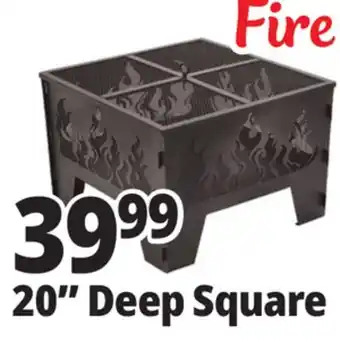 Ocean State Job Lot Outdoor Living Accents Square Fire Pit with Wild Fire Cutout Design 20 offer