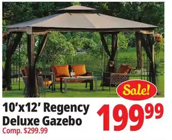 Ocean State Job Lot Regency II 10' x 12' Gazebo with Netting Brown offer