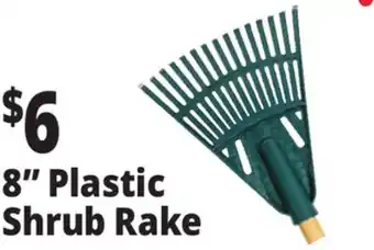 Ocean State Job Lot 8 Plastic Shrub Rake with Wooden Handle offer