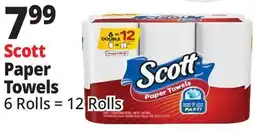 Ocean State Job Lot Scott Choose-A-Size Double Roll Paper Towels 6 Count offer