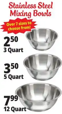 Ocean State Job Lot Stainless Steel Mixing Bowls offer