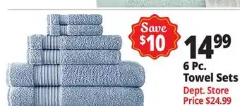 Ocean State Job Lot 6 Pc. Towel Sets offer