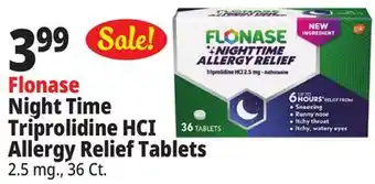 Ocean State Job Lot Flonase Night Time Triprolidine HCI Allergy Relief Tablets offer