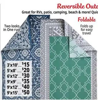 Ocean State Job Lot Foldable Reversible Outdoor Rugs offer