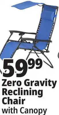 Ocean State Job Lot Reclining Zero Gravity Chair with Canopy offer