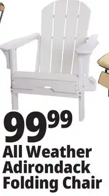 Ocean State Job Lot All-Weather Folding Adirondack Chair White offer