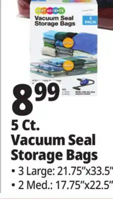 Ocean State Job Lot 5 Ct. Vacuum Seal Storage Bags offer