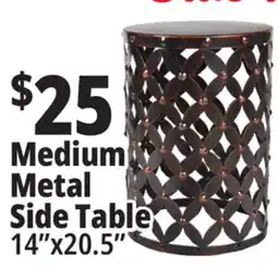 Ocean State Job Lot Medium Metal Side Table offer