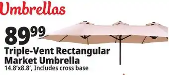 Ocean State Job Lot Outdoor Living Accents Triple-Vented Rectangular Market Umbrella offer