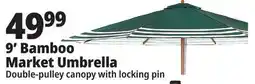 Ocean State Job Lot 9' Bamboo Market Umbrella Striped offer