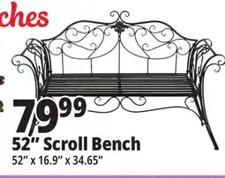 Ocean State Job Lot 52 Scroll Bench offer