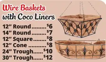 Ocean State Job Lot Wire Basket Planter with Coco Liner offer