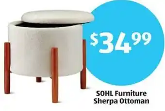 Aldi KIRKTON HOUSE SOHL Furniture Sherpa Ottoman offer