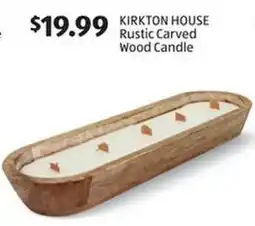 Aldi KIRKTON HOUSE Rustic Carved Wood Candle offer