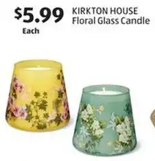 Aldi KIRKTON HOUSE Floral Glass Candle offer