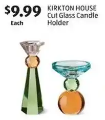 Aldi KIRKTON HOUSE Cut Glass Candle Holder offer