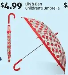 Aldi Lily & Dan Children's Umbrella offer