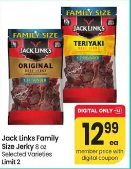 Albertsons Jack Links Family Size Jerky offer