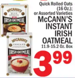 C Town McCANN'S INSTANT IRISH OATMEAL offer