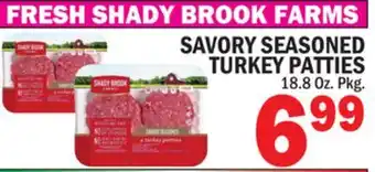 C Town FRESH SHADY BROOK FARMS SAVORY SEASONED TURKEY PATTIES offer