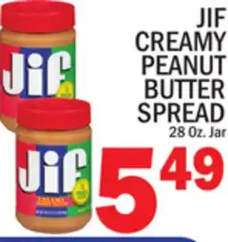 C Town JIF CREAMY PEANUT BUTTER SPREAD offer