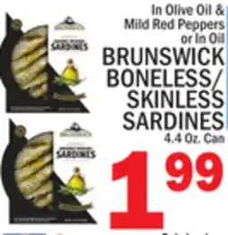 C Town BRUNSWICK BONELESS/SKINLESS SARDINES offer