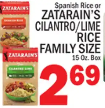 C Town ZATARAIN'S CILANTRO/LIME RICE FAMILY SIZE offer