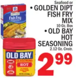 C Town GOLDEN DIPT FISH FRY MIX 10 Oz. Box OLD BAY HOT SEASONING 2.12 Oz. Cnstr offer