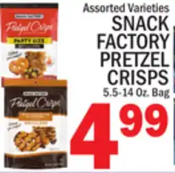 C Town SNACK FACTORY PRETZEL CRISPS offer