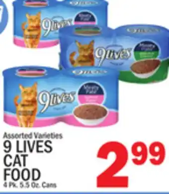 C Town 9 LIVES CAT FOOD offer