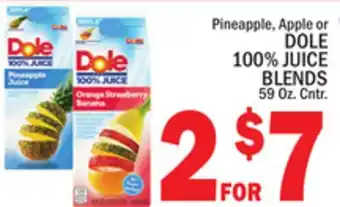 C Town DOLE 100% JUICE BLENDS offer