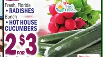 Bravo Supermarkets RADISHES, HOT HOUSE CUCUMBERS offer