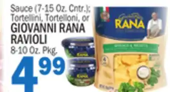 Bravo Supermarkets GIOVANNI RANA RAVIOLI 8-10 Oz. Pkg offer