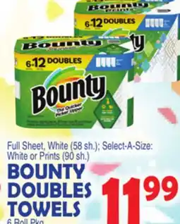 Bravo Supermarkets BOUNTY DOUBLES TOWELS 6 Roll Pkg offer