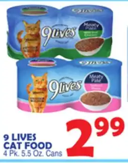 Bravo Supermarkets 9 LIVES CAT FOOD offer