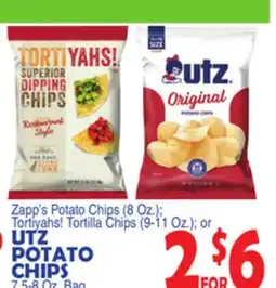 Bravo Supermarkets UTZ POTATO CHIPS 7.5-8 Oz. Bag offer