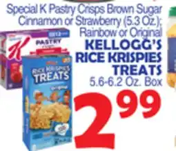 Bravo Supermarkets KELLOGG'S RICE KRISPIES TREATS 5.6-6.2 Oz. Box offer