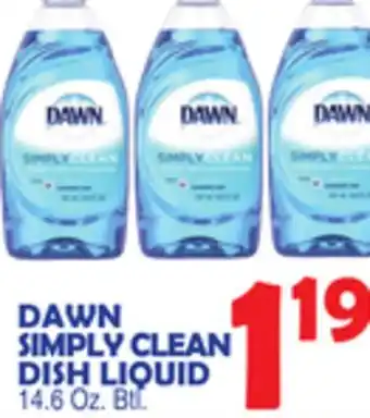 Bravo Supermarkets DAWN SIMPLY CLEAN DISH LIQUID offer