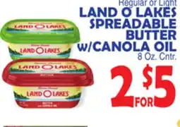 Bravo Supermarkets LAND O LAKES SPREADABLE BUTTER W/CANOLA OIL offer