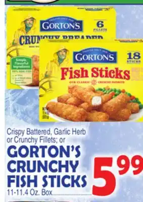 Bravo Supermarkets GORTON'S CRUNCHY FISH STICKS offer