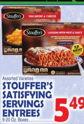 Bravo Supermarkets STOUFFER'S SATISFYING SERVINGS ENTREES offer