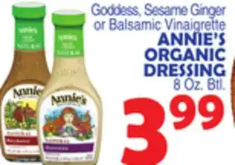 Bravo Supermarkets ANNIE'S ORGANIC DRESSING offer