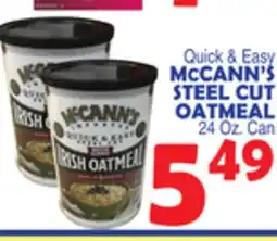 Bravo Supermarkets MCCANN'S STEEL CUT OATMEAL offer