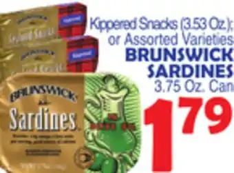 Bravo Supermarkets BRUNSWICK SARDINES 3.75 Oz. Can offer