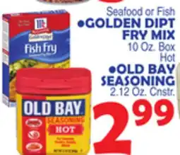 Bravo Supermarkets GOLDEN DIPT FRY MIX, OLD BAY SEASONING 2.12 Oz. Cnstr offer