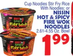 Bravo Supermarkets NISSIN HOT & SPICY FIRE WOK NOODLES offer