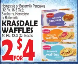 Bravo Supermarkets KRASDALE WAFFLES 10 Pk. 12.3 Oz. Boxes offer