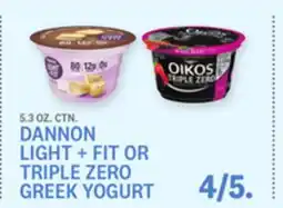 Kings Food Markets DANNON LIGHT + FIT OR TRIPLE ZERO GREEK YOGURT offer