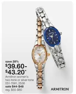 JC Penney Armitron women's two-tone or silver-tone offer